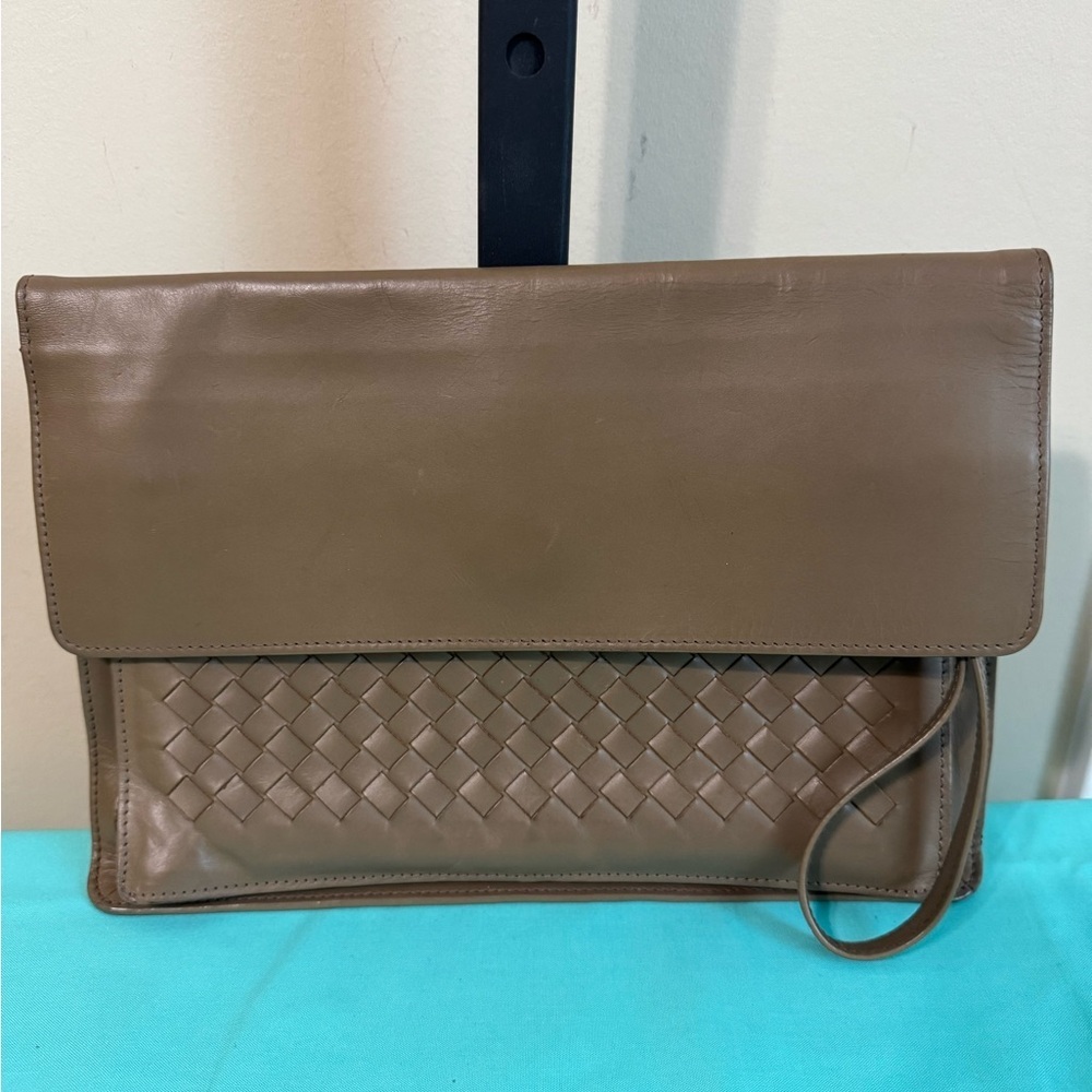 Bottega Veneta Tan Leather Clutch